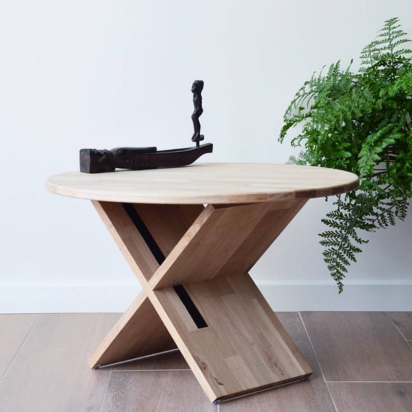 salontafel houten tafelblad rond